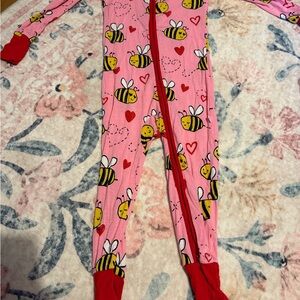 Little Sleepies Pink and Red Footies One Piece
